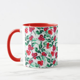 Mug Fleurs de couleur rouge floral - Motif-56698