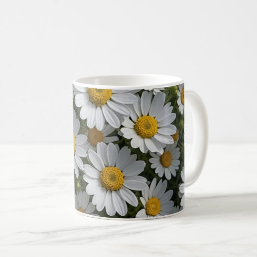 Mug Fleurs de couvre-feu blanches (Devant droit)