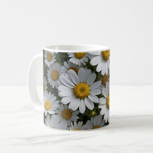 Mug Fleurs de couvre-feu blanches (Devant gauche)