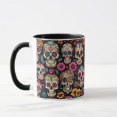 Mug Fleurs de Crâne de Sucre (Gauche)