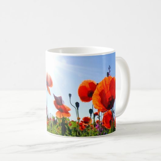Mug Fleurs de crapets rouges sauvages (Devant droit)
