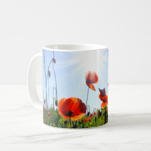 Mug Fleurs de crapets rouges sauvages (Devant gauche)