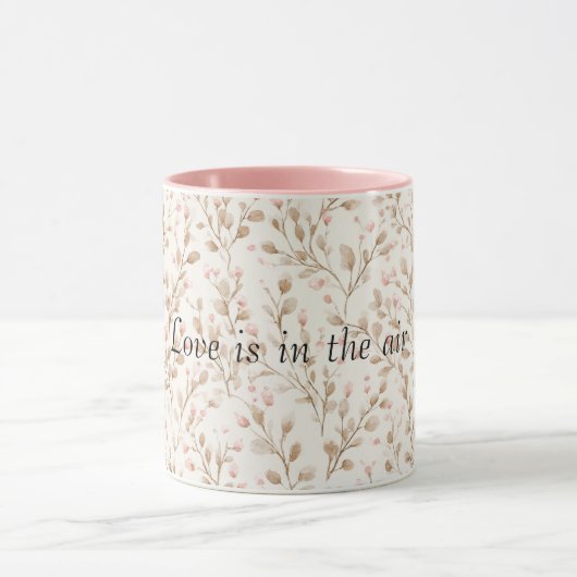 Mug Fleurs de crème rose amour romantique (Centre)