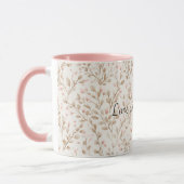Mug Fleurs de crème rose amour romantique (Gauche)