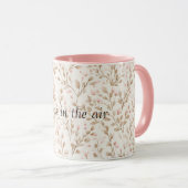 Mug Fleurs de crème rose amour romantique (Devant droit)