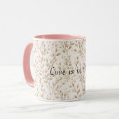 Mug Fleurs de crème rose amour romantique (Devant gauche)
