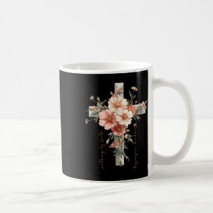 Mug Fleurs De Croix Chrétienne Marchant Par La Foi Tri