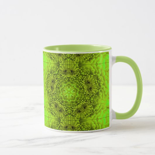 Mug FLEURS DE DAHLIA VERT Abstrait Floral (Droite)