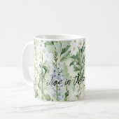 Mug Fleurs de Delphinium blanc lavande (Devant gauche)