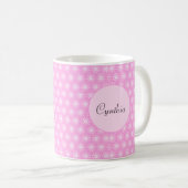 Mug Fleurs de démarrage blanches sur rose (Devant droit)