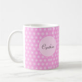 Mug Fleurs de démarrage blanches sur rose (Gauche)