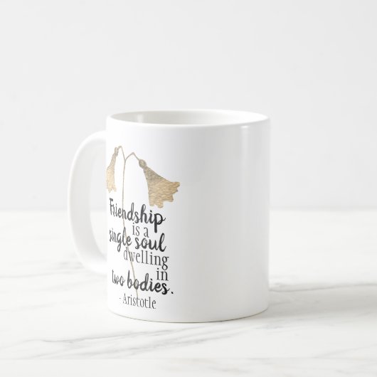 Mug Fleurs de devis d'amitié (Devant gauche)