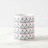 Mug Fleurs de doodle rose motif vert (Centre)