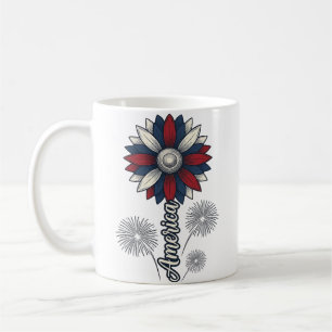 Mug Fleurs de feu d'artifice vectoriel de conception p
