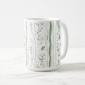 Mug Fleurs de feuilles vertes naturelles abstraites bl (Devant droit)