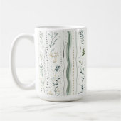 Mug Fleurs de feuilles vertes naturelles abstraites bl (Gauche)
