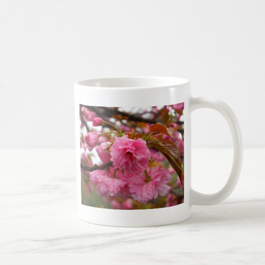 Mug Fleurs de fleurs de cerisier rose chaud (Droite)