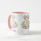 Mug Fleurs de girafe Boho Nommées Filles, Cadeaux Ados (Devant gauche)