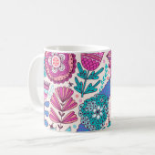 Mug Fleurs de gribouillis botaniques, texture transpar (Devant gauche)