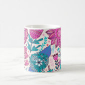 Mug Fleurs de gribouillis botaniques, texture transpar (Centre)