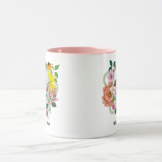 Mug Fleurs de hérisson mignonnes (Centre)