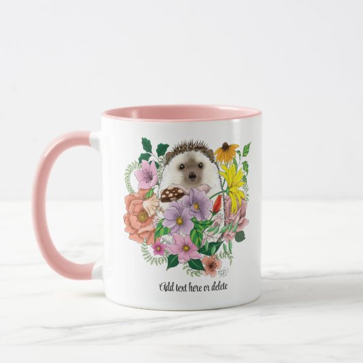 Mug Fleurs de hérisson mignonnes (Gauche)