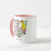 Mug Fleurs de hérisson mignonnes (Devant gauche)