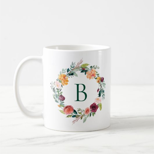 Mug Fleurs de jardin anglais colorées couronnes (Gauche)