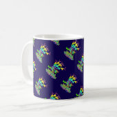 Mug Fleurs de jardin Dk Blue Diagonal (Devant gauche)