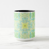Mug Fleurs de jardin rétro en vert et jaune (Centre)