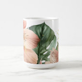 Mug Fleurs de jungle à l'aquarelle éclaboussure pêche (Centre)