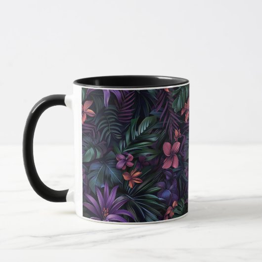 Mug Fleurs de jungle foncée (Gauche)