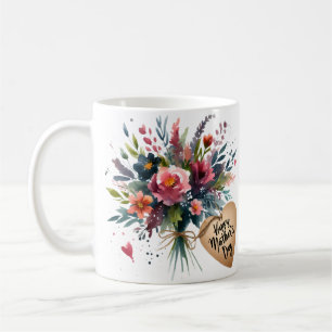 Mug Fleurs de la fête des mères en aquarelle