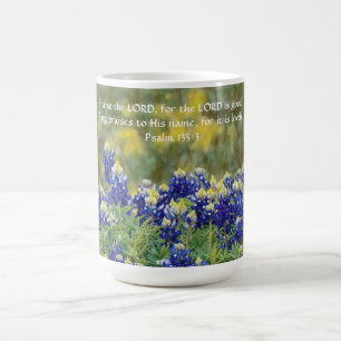 Mug Fleurs de la foi Psaume 135:3 Coupe Bluebonnet