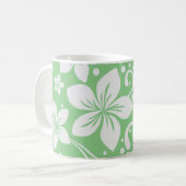 Mug Fleurs de la Plumeria tropicale Vert N Blanc (Devant gauche)