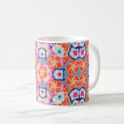 Mug Fleurs de la Plumeria tropicale X Motif (Devant droit)