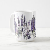 Mug Fleurs de lavande aquarelle (Devant gauche)