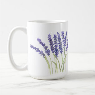 Mug Fleurs de lavande Aquarelle Florale pourpre