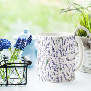 Mug Fleurs de lavande Motif avec Monogramme