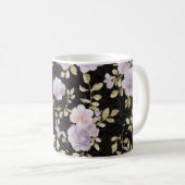 Mug Fleurs de Lavande Rouge Noir (Devant droit)