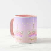 Mug Fleurs de licorne et étoiles (Devant gauche)
