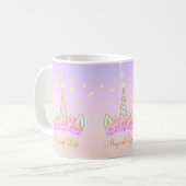 Mug Fleurs de licorne et étoiles (Devant gauche)