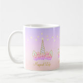 Mug Fleurs de licorne et étoiles (Gauche)