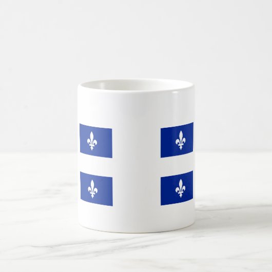 Mug Fleurs-de-lis Bleu sur le drapeau blanc du Canada (Centre)