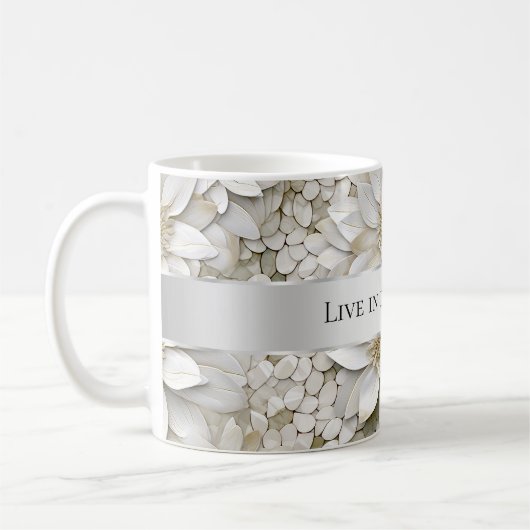 Mug Fleurs de Lotus Blanc Or (Gauche)