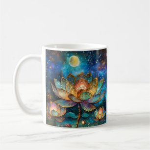 Mug Fleurs de lotus en verre coloré au clair de lune