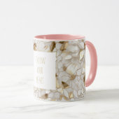 Mug Fleurs de Lotus Or Blanc (Devant droit)