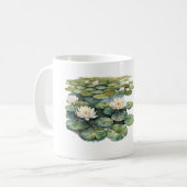Mug Fleurs de lotus vertes sur nénuphar (Devant gauche)