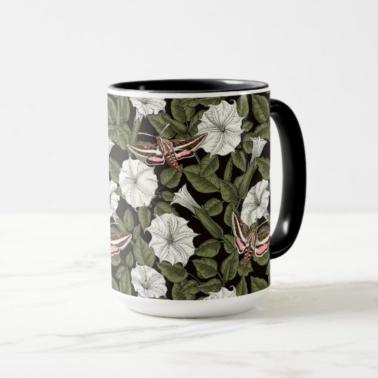 Mug Fleurs de lune et sphinx Mois (Devant droit)