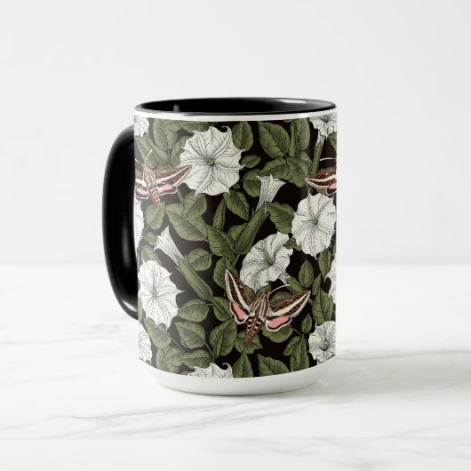 Mug Fleurs de lune et sphinx Mois (Devant gauche)
